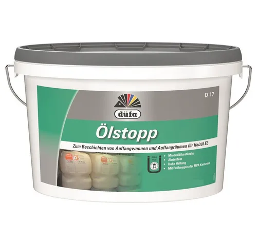 düfa Bodenversiegelung Ölstopp 2,5 Liter Mineralölbeständige Dispersionsfarbe Spezialfarbe, Zur Beschichtung von Beton- und Estrichböden