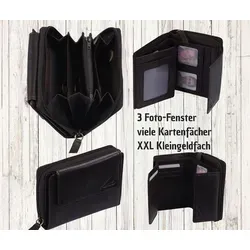 LEMONDO Damen Geldbörse aus Leder, dunkelbraun - Elegante Geldbörse mit 6 Ausweissteckfächern und 8 Kreditkartenfächern. Praktisches Design mit Reißverschluss für Münzen und Unterteilungen für eine organisierte Aufbewahrung.
