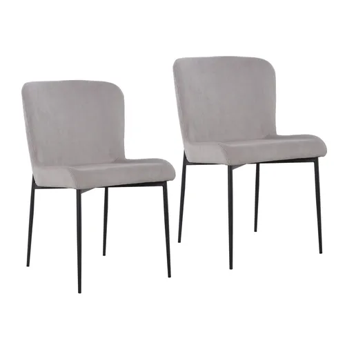 SVITA Esszimmerstuhl FREDDIE (2er-Set) in silber von SVITA