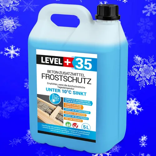 Plastifizierer 5L Beton-Zusatzmittel RM35 - Industrielle Lacke mit Frostschutz und Verflüssiger, ideal für Innen- und Außenanwendungen, sorgt für optimale Betonverarbeitung.