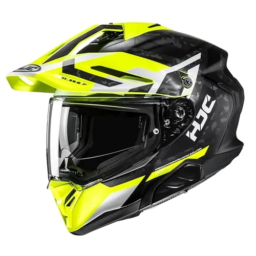 HJC RPHA 60 Dakar Enduro Helm, schwarz-weiss-gelb, Größe M - Motorradhelm mit Premium Integrated Matrix für hohe Stabilität und geringes Gewicht, ideal für Enduro-Fahrer, bietet optimale Luftzirkulation und Komfort.