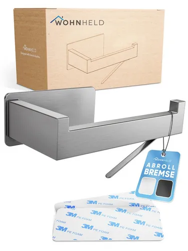 Wohnheld Toilettenpapierhalter Toilettenpapierhalter Klopapierhalter WC Papier Halterung Rollenhalter, Abroll-Bremse, Halter ohne Bohren