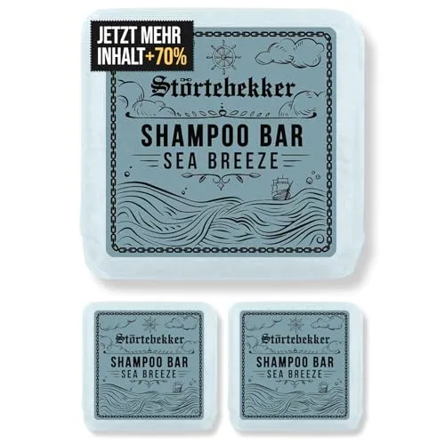 Störtebekker® Premium Shampoo Bar Sea Breeze (3x) - 3in1 Duschseife für Herren & Damen - Shampoos, veganes, handgefertigtes Shampoo mit 3-in-1 Formel für Haare, Kopfhaut und Bart. Ideal für Reisen und sorgt für sanfte Reinigung ohne Chemikalien.