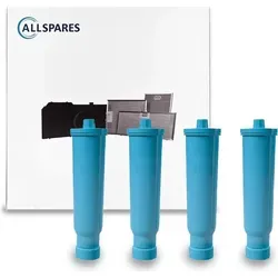 AllSpares Wasserfilter (x4) geeignet für u.a. JURA IMPRESSA / Ena - Silber/Schwarz
