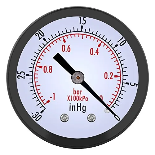 Vakuumdruckanzeige Manometer 0 ~ -30inHg 0 ~ -1bar Druckmesser Kraftmessgeräte Prüfgeräte Detektoren Für Luft Wasser Gas Öl