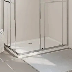 Freistehende ABS-Dusche Duschwanne Schwarz Weiß