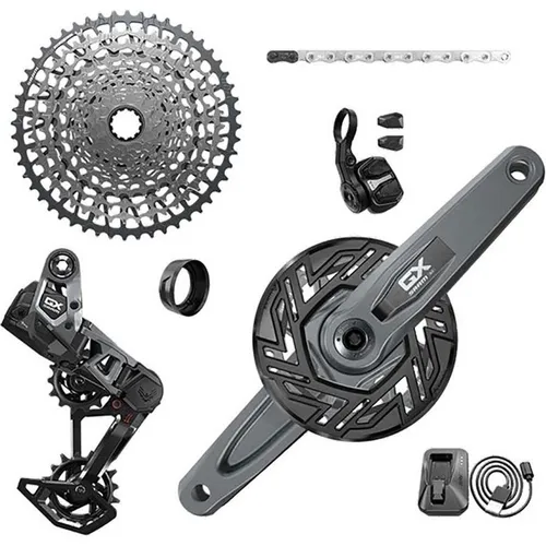 SRAM GX Eagle Transmission AXS 1x12-fach E-MTB Gruppe - E-Bike Gruppe für Bosch mit 36 Zähnen und 10-52 Übersetzung, bietet präzise Schaltvorgänge und zuverlässige Leistung auf jedem Terrain.