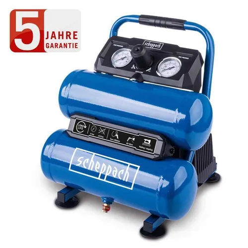 Scheppach Kompressor HC10-Twin - 8 bar max. Arbeitsdruck, 7,5 L Kesselvolumen, kompakt und ideal für mobile Einsätze in Werkstatt und Garage