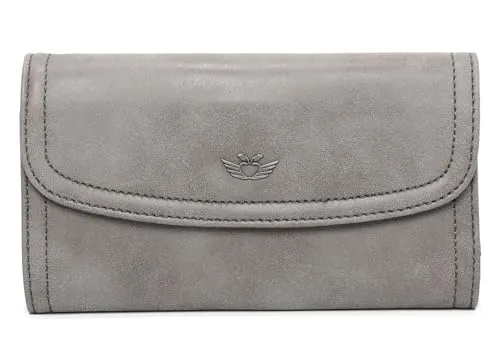 Fritzi aus Preussen Damen Fritzi Heide Geldbörse, Rock - Grau - Damen-Geldbörse in elegantem Grau, kompakt mit 11x19.5x4 cm, ideal für stilvolle Aufbewahrung von Karten und Bargeld.