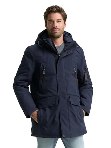 TOM TAILOR Herren Arctic Parka mit Abnehmbarer Kapuze - Funktionsjacke aus wasserabweisendem Material, ideal für Herbst und Winter. Mit abnehmbarer Kapuze und zahlreichen Taschen für praktischen Stauraum.