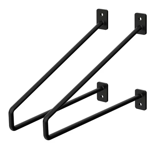 ML-DESIGN Wandregalhalter Regalhalterung Winkel Halterung für Regale & Konsolen Regalträger, 2-tlg., Regalstütze Haarnadel 2er Set solide Regalwinkel Industrial Metall