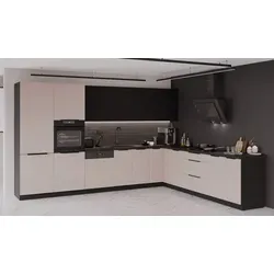 Winkelküche ARONA + SIENA 350x290 in beige von Küchenpreisbombe