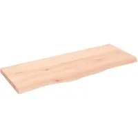 vidaXL Wandregal 100x40 cm aus massivem Eichenholz - Regale: Handgefertigtes Wandregal aus unbehandeltem Eichenholz mit einzigartiger Naturkante, ideal für rustikalen Stil und vielseitige Nutzung.