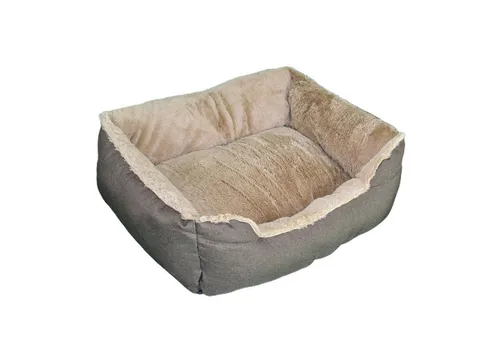 Defactoshop Tierbett Hundebett, Kissen in Leinenoptik, Hundekorb, erhöhte Ränder, verschiedene Größen
