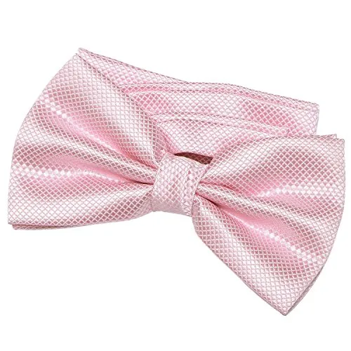 DonDon Herren Fliege 12 x 6 cm gebunden mit Hakenverschluss und größenverstellbar für besondere Anlässe hellrosa