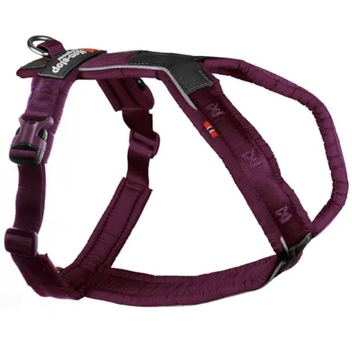 Non-stop dogwear Hunde-Geschirr Line Harness 5.0 lila - Brustgeschirr mit mehreren Befestigungspunkten für optimale Bewegungsfreiheit und Anti-Zug-Kontrolle. Reflektierende Details sorgen für Sichtbarkeit, während das strapazierfähige Nylon und die Polsterung für Komfort sorgen.