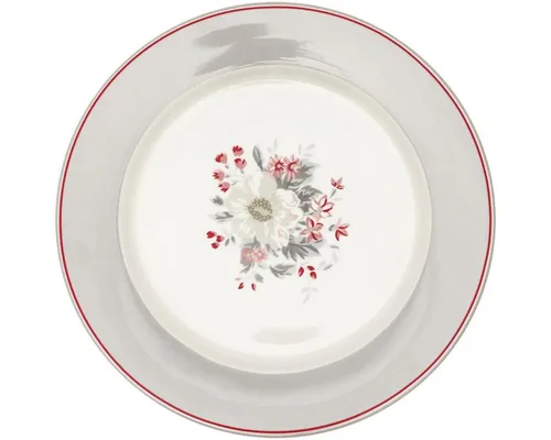 Greengate Geschirr Speiseteller Abella White (25,6cm) in weiß von GreenGate