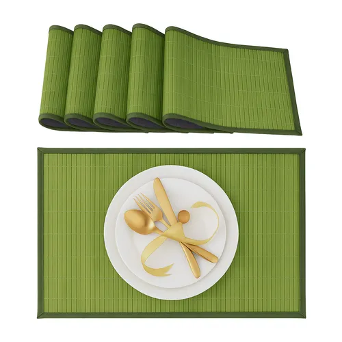 Tischset Platzset Telleruntersetzer Tischmatte Tischunterlage Bambus 6er Set