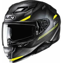 HJC F71 Carbon Esira Integralhelm schwarz-fluogelb matt – Größe L - Leichter und eleganter Integralhelm für den Motorsport, ausgestattet mit kratzfestem Visier und optimaler Belüftung. Inklusive Aufbewahrungstasche und Pinlock für klare Sicht.