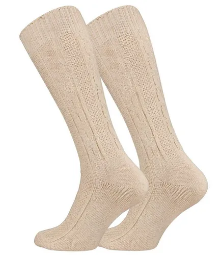 Cotton Prime® Trachtensocken Trachten-Kniestrümpfe mit Zopfmuster