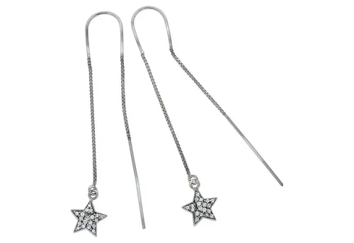 Vivance Paar Ohrhänger 925/- Sterling Silber Sterne in weiß von Vivance