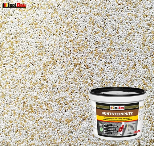 Buntsteinputz Mosaikputz BP 60 (weiss, sand/gelb) 15 kg Absolute ProfiQualität