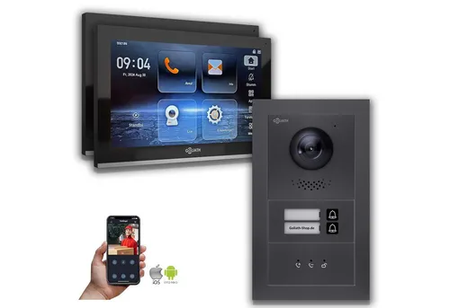 Goliath IP Video-Türsprechanlage GL-IPH200A - Moderne Türsprechanlage für Mehrfamilienhäuser mit 10