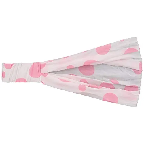Lipodo 3 in 1 Dots Stirnband Punktmuster Damen und Kinder Frühling Sommer weiß-pink One Size