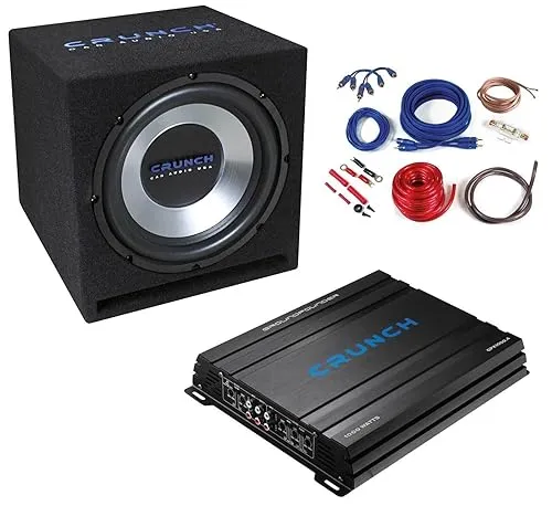 Crunch CBP1000 - Komplettes Basspaket fürs Auto - Car-HiFi-Lautsprecher mit 30cm Subwoofer und 4-Kanal Verstärker für beeindruckenden Bass und zusätzlichen Lautsprecherbetrieb. Inklusive hochwertigem Kabelkit für einfache Installation.