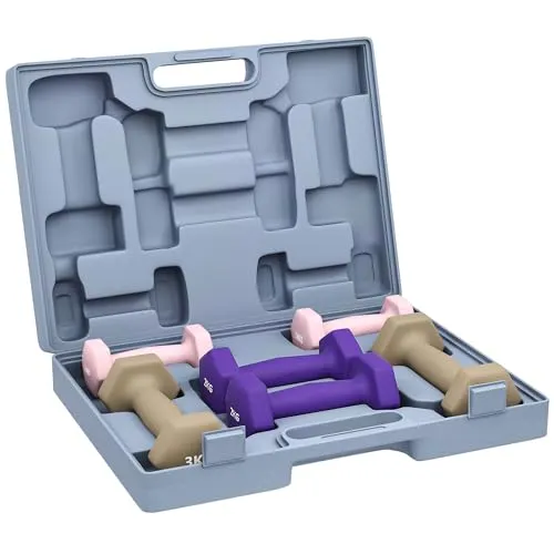 SPORTNOW Hantelset, 6er Set Hanteln mit Gewichten, Kurzhantelset aus Stahl, 1kg, 2kg, 3kg Kurzhanteln für Männer und Frauen, Dumbbell Set für Zuhause, Fitnessstudio, Krafttraining