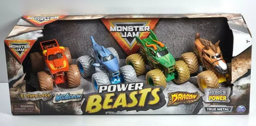 Monster Jam Power Beasts 1:64 Truck  4er-Pack Geschenk Set