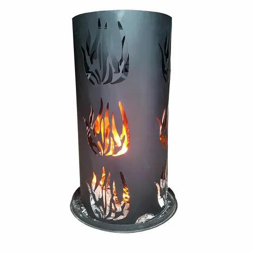Feuerschale Stahl Feuerkorb 80 x 40 cm - Ideal für gemütliche Abende - Feuerschalen für stimmungsvolle Nächte im Garten. Diese Feuersäule aus robustem Stahl mit Schürhaken sorgt für sicheres und warmes Feuervergnügen.