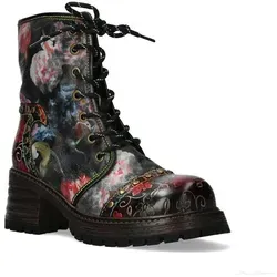 LAURA VITA Stiefelette Kleo 03 - Wanderschuhe mit einzigartigem Leder-Textilmix, leichtem Plateau und Blockabsatz für optimalen Komfort und Stil in Größe 38 EU.