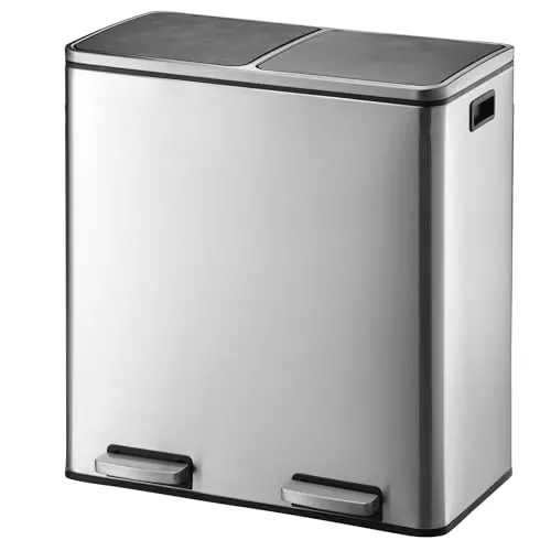 MAJOR Edelstahl-Tretabfallbehälter 60L (2x30L)