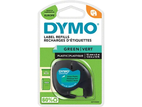 LetraTag Etikettenband schwarz auf grün 12 mm x 4 m von DYMO