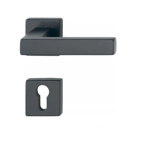 Hoppe Türdrücker Austin PZ Rosette Alu schwarz matt in schwarz von HOPPE