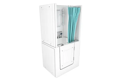 AcquaVapore Seniorendusche mit Whirlpool-Funktion 100x78cm - Komfortable Seniorendusche mit integrierten Massagedüsen für entspannende Momente. Ideal für barrierefreies Duschen, inklusive Duschwanne und Nackenstütze.