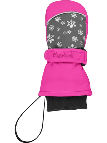 Playshoes Fäustling für Kinder, Rosa, Größe 3 - Ski-Handschuhe für Jungen, wind- und wasserdicht mit 3M Thinsulate-Technologie für warme Hände selbst bei Kälte und ideal für erste Versuche auf Skiern.
