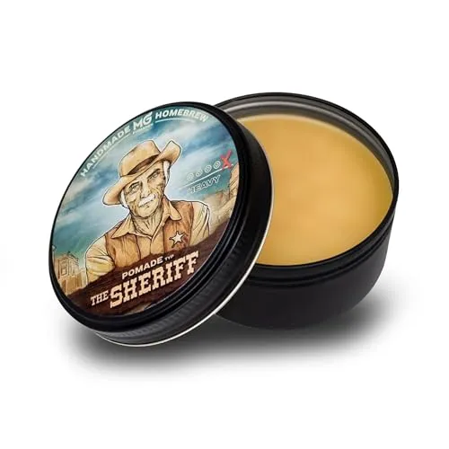 MG Pomade THE SHERIFF, haevy hold, Herren, wasserfest und pflegend, ölbasierte Haarpomade, Natürliche Wachs-Formulierung für extrem starker Halt, Haar Wax, Haarwachs Männer, Haar- Bart Styling, Clay