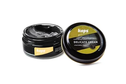 Kaps Schuhcreme für Glattes und Genarbtes Leder - Schuhpflege - Delicate Cream (118 - Schwarz - Black)