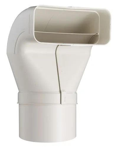 Flachkanal 222x89mm Umlenkstück mit Rohrstutzen auf Ø 150mm Abluft Küche *568994