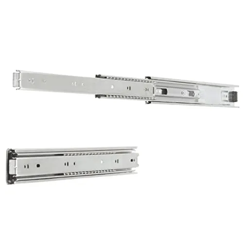 Amig - 2er-Set Schubladenschienen Mod.35 aus verzinktem Stahl für Möbelschubladen, Kommoden oder Kleiderschränke | Vollauszug | Belastbarkeit: 30 kg/Paar | Maße: 250 x 45 mm.