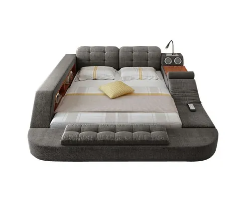 Design Bett Polster Betten mit Massage Funktion - Modernes Polsterbett für Erwachsene, 180 x 200 cm Liegefläche, mit Massagefunktion für entspannenden Komfort. Ideal für stilvolle Schlafzimmergestaltung.