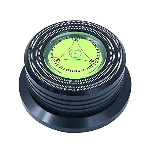 DollaTek 50/60Hz Wasserwaage Geschwindigkeitserkennung Plattenspieler LP Vinyl Disc Alloy Rekordgewicht Stabilizer Clamp - Schwarz
