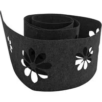 zaunzu Sichtschutz Design Vlies Dekor Sonnenblume Einzelstreifen Schwarzgrau 2,55m