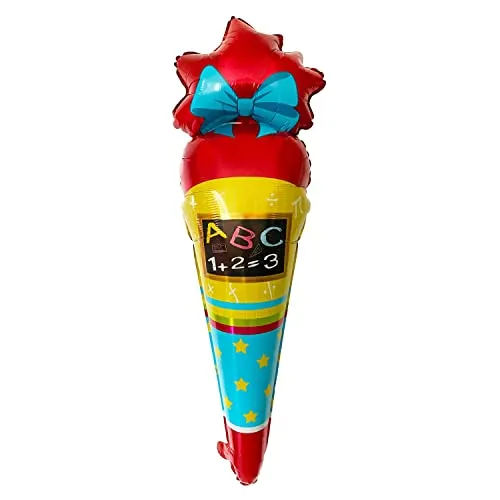 Oblique Unique® Zuckertüte Folien Ballon Luftballon Hänge Deko für Einschulung Schuleinführung Schulanfang Schulstart Schule für Jungen und Mädchen