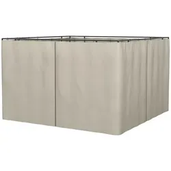 Outsunny 4 Seitenteile für Pavillons - beige, 302 x 205 cm - Zubehör für Pavillons, langlebige Polyester-Vorhänge für effektiven Sichtschutz und Wetterschutz – ideal für Gartenfeiern.