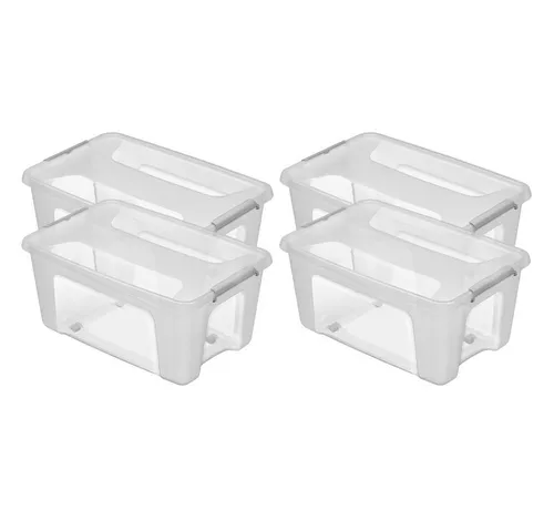 Kreher Aufbewahrungsbox Prime mit Deckel und Rollen (Größe wählbar) (4 St)