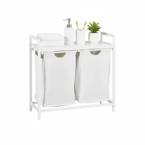 Wäschesammler Wäschekorbregal - Ausziehwäschekorb mit Griffe - Wäschekorb aus robustem Polyester, freistehend mit integriertem Wäschekorb. Ideal für die ordentliche Aufbewahrung von Kleidung. Breite 73 cm, Höhe 72 cm.