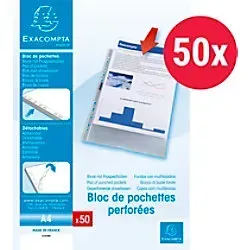 Exacompta 31048E 2er Pack Kunststoff-Prospekthüllenblöcke Standard mit je 25 Hül